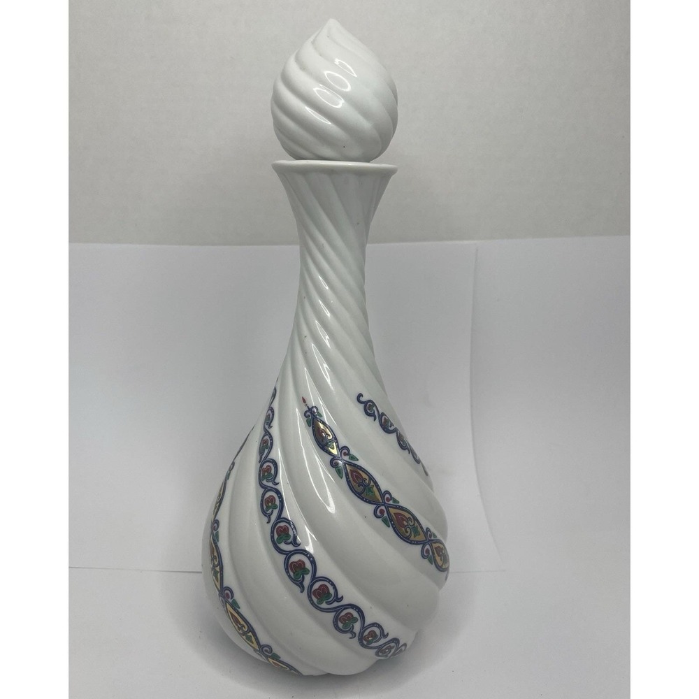 Vintage Elizabeth Arden Byzantium Spiral Decanter Enameled Potion Genie Bottle